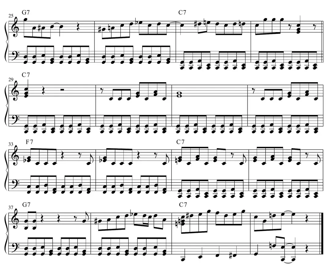 Continuation of the "Baby Look at You" boogie-woogie tune