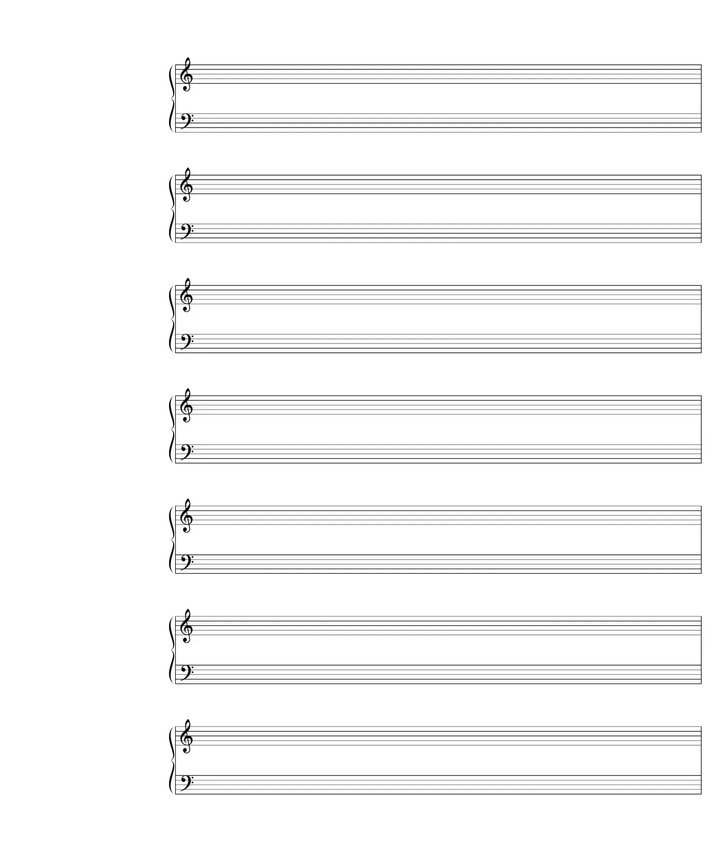 Sheet music: blank staff paper for writing piano lines