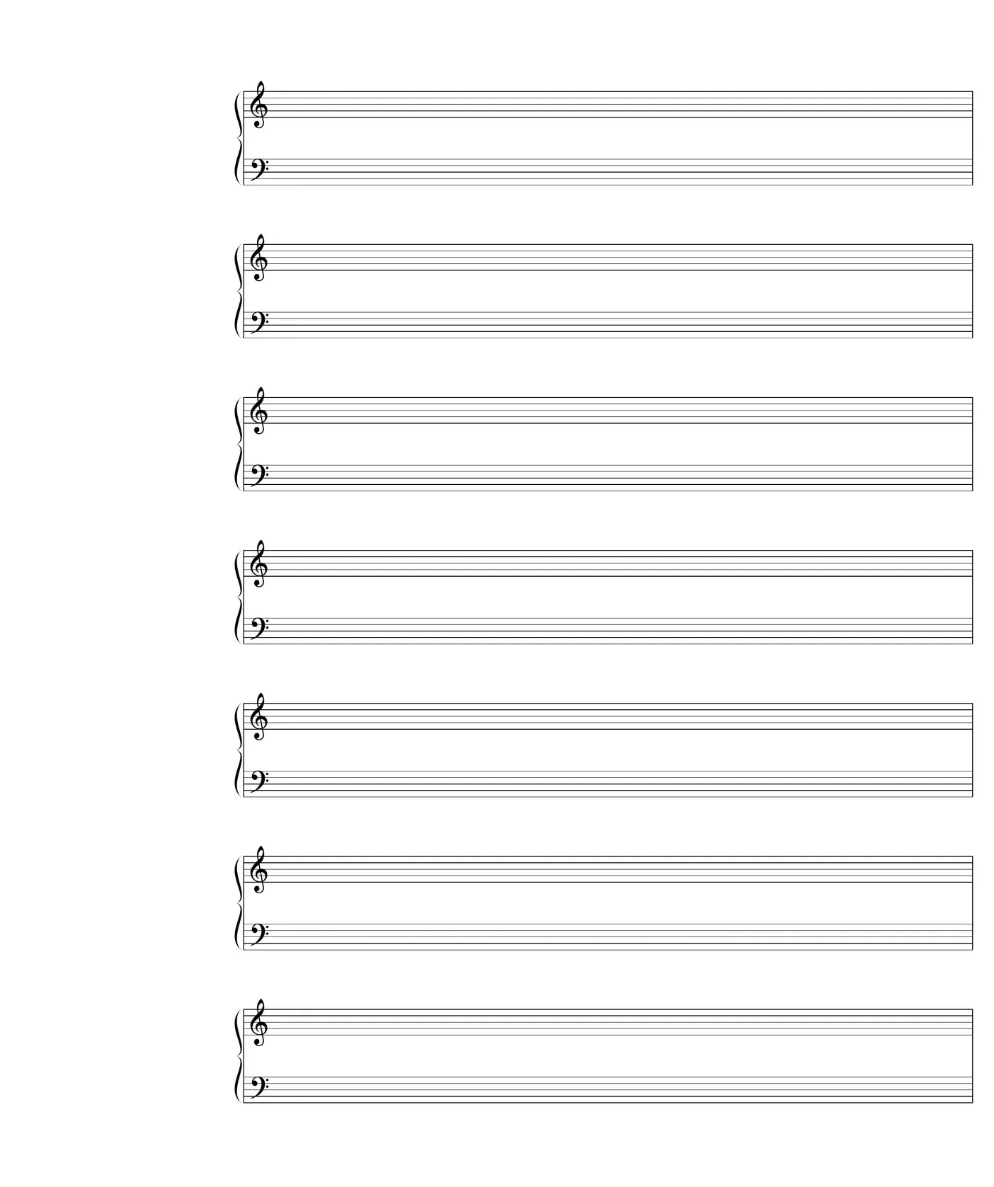Sheet music: blank staff paper for writing piano lines