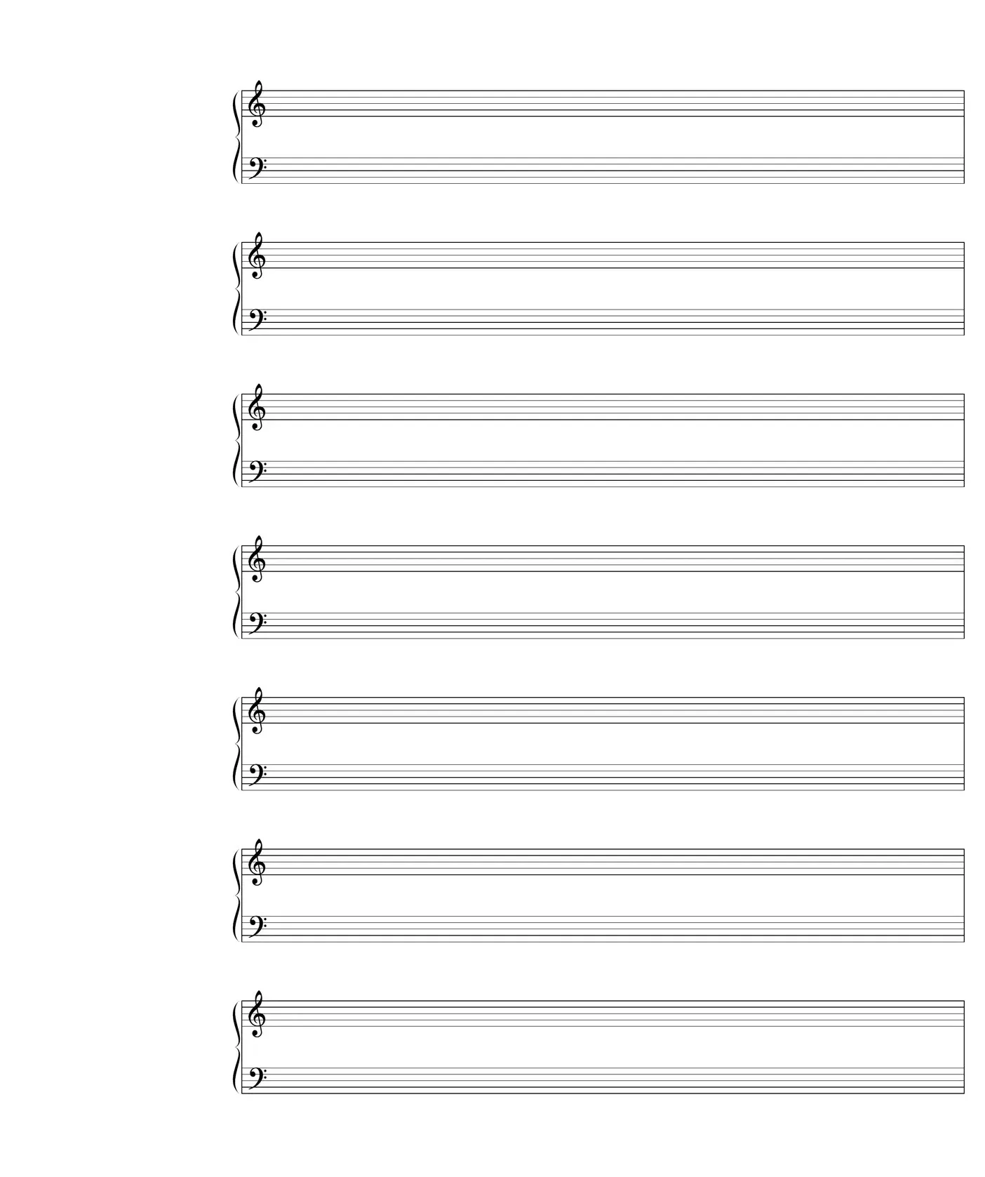 Sheet music: blank staff paper for writing piano lines