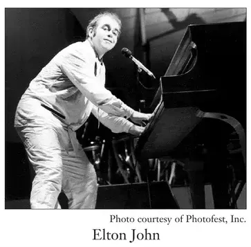 Photo of Elton John, pianist and songwriter featured in the Who's Who section