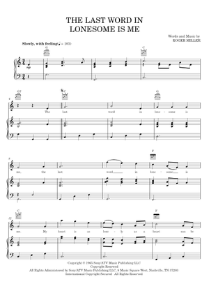 The Last Word In Lonesome Is Me (Lead sheet with lyrics ) 楽譜 コード付き ピアノ ...