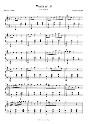 ワルツ イ短調, B150 – フレデリック・ショパン 楽譜 ピアノ (ソロ