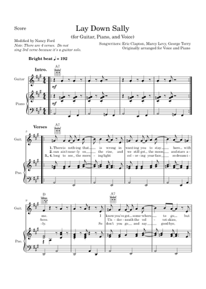 Lay down sally の公式楽譜を演奏する by Eric Clapton ギター