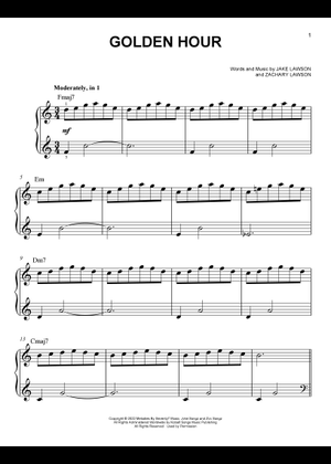 Golden hour 楽譜 ピアノ (ピアノ4手) | MuseScore.com