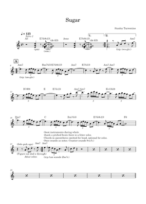シュガー（リードシート） 楽譜 コード付き ピアノ (ソロ) easy