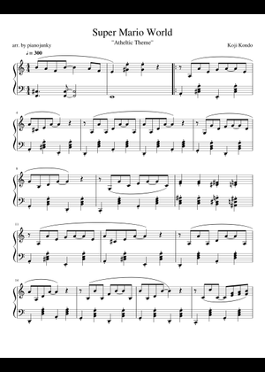Super mario world theme - Overworld 楽譜 ピアノ (ソロ) easy