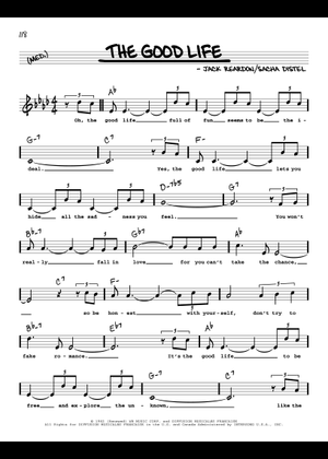 The good life の公式楽譜を演奏する by Tony Bennett ピアノ