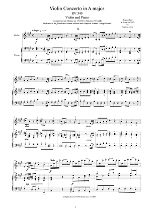 ヴィヴァルディ：ヴァイオリン協奏曲 第8番 ト長調 RV 299 作品7