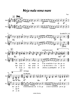 Moja Mala Nema Mane – Zvonko Bogdan - arr.Juliane Boudaya-Fischer ...