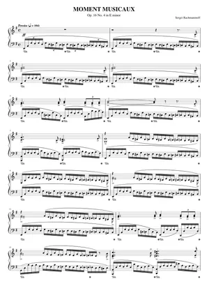 セルゲイ・ラフマニノフ: 音の絵 Op.16 No.4 ホ短調 楽譜 ピアノ (ソロ セルゲイ・ラフマニノフ: 音の絵 Op.16 No.4 ホ短調 楽譜 ピアノ (ソロ