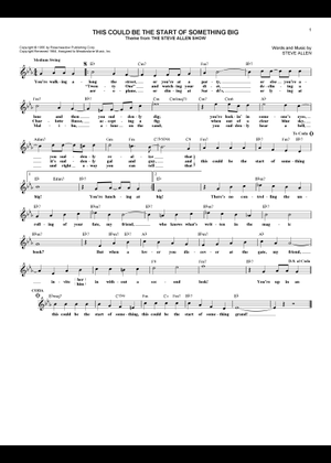 Steve Allen スティーヴ・アレンSongbook ピアノ ギター 楽譜 This Could Be The Start Of Something Big – Steve Allen 楽譜 コード