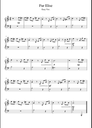エリーゼのために - 初心者 楽譜 ピアノ (ソロ) easy | MuseScore.com