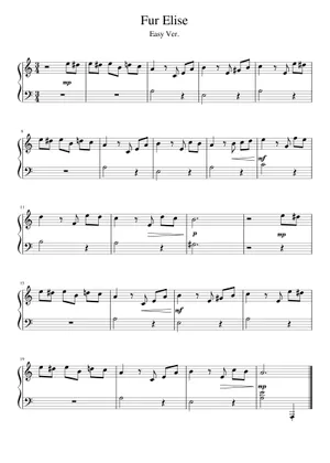 エリーゼのために - 初心者 楽譜 ピアノ (ソロ) easy | MuseScore.com