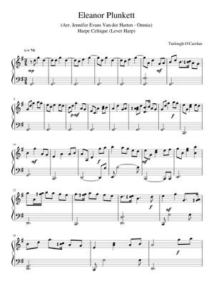 Eleanor Plunkett - Turlough O Carolan 楽譜 コード付き ピアノ (ソロ