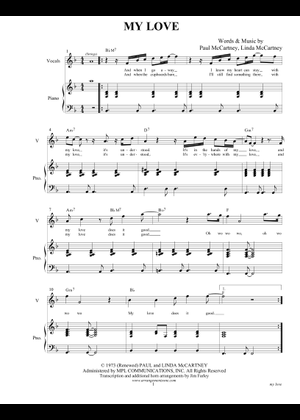 My Love の公式楽譜を演奏する by Paul McCartney and the Wings