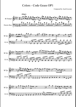 色 コードギアス OP 1 楽譜 テナー・トロンボーン (ソロ) | MuseScore.com