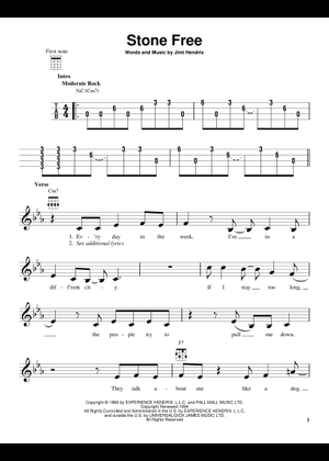 Stone free の公式楽譜を演奏する by Jimi Hendrix ギター | MuseScore.com