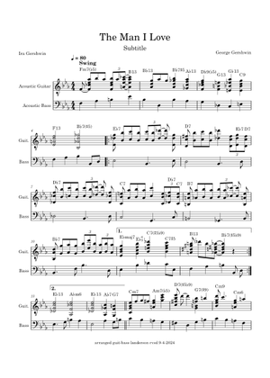The Man I Love (Lead sheet with lyrics ) 楽譜 コード付き ピアノ