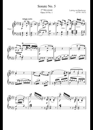 ベートーヴェン ピアノソナタ第5番 ハ短調 Op. 10, No. 1 楽譜 ピアノ