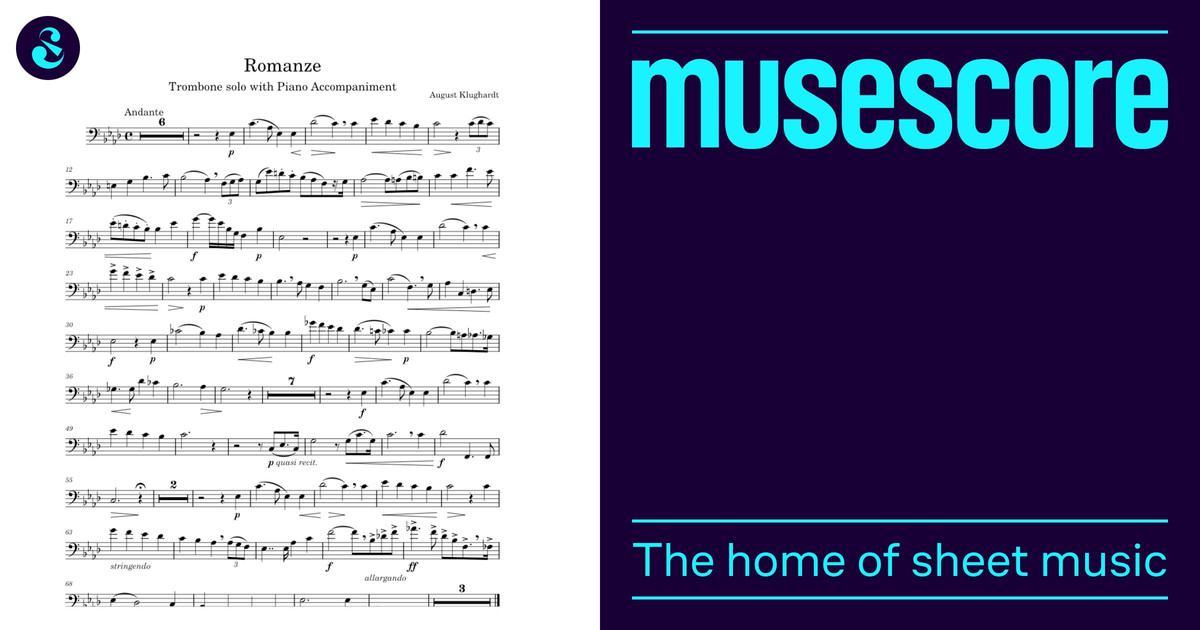 Romanze for Trombone and Piano – August Klughardt 楽譜 トロン