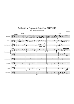 バッハ: プレリュードとフーガ ホ短調 (ウェッジ), BWV 548 楽譜