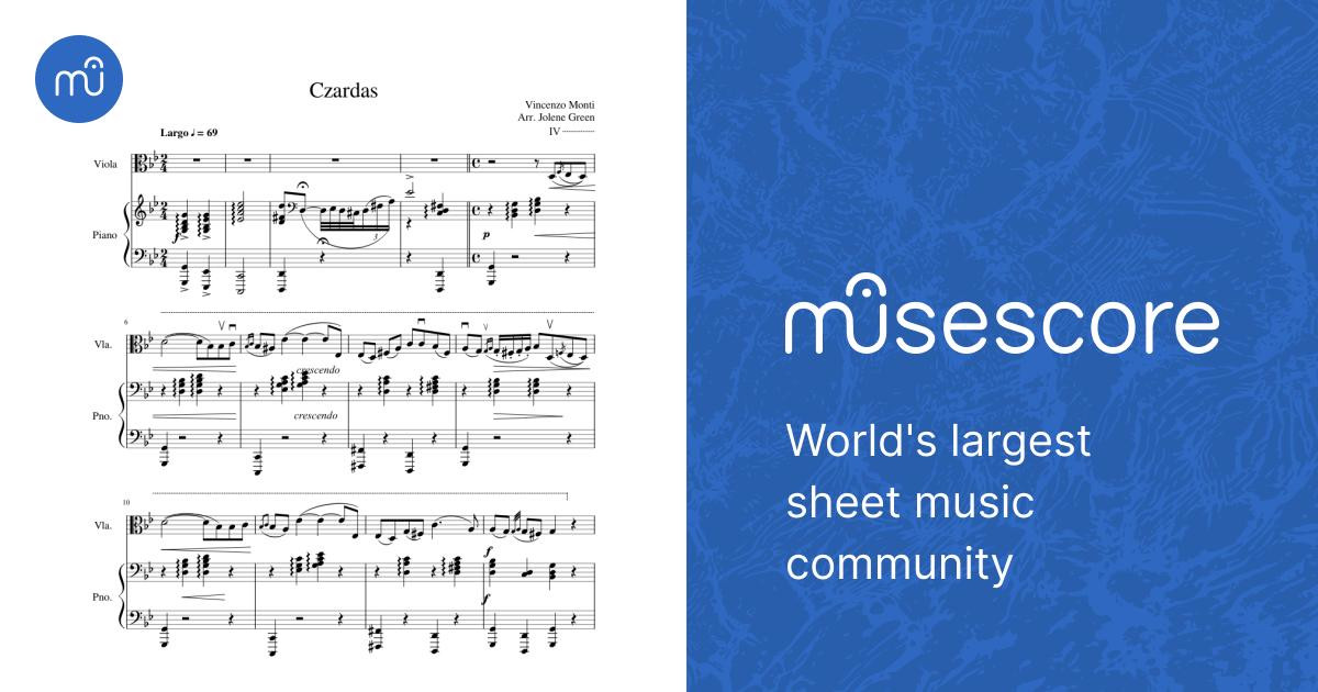 チャルダッシュ 楽譜 ピアノ, ビオラ (ソロ) | MuseScore.com