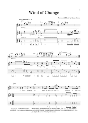 ウィンド・オブ・チェンジ 楽譜 タブ譜あり ギター (ソロ) | MuseScore.com