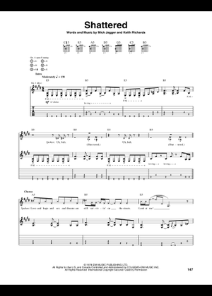 【新品未開封】 The Rolling Stonesギタータブ譜 Shattered の公式楽譜を演奏する by The Rolling Stones ギター