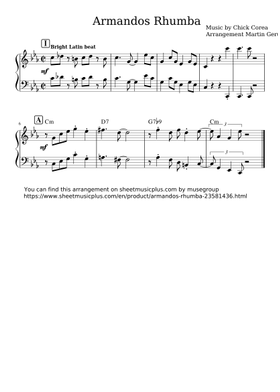 無料のチック・コリア の楽譜 | MuseScore.com でPDFのダウンロード