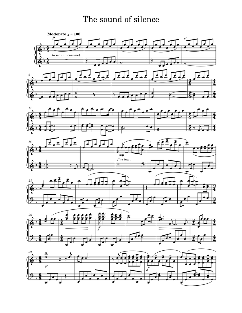 【20年の沈黙・再生の譜】No.12 沈黙の音 楽譜 ピアノ (ソロ) | MuseScore.com