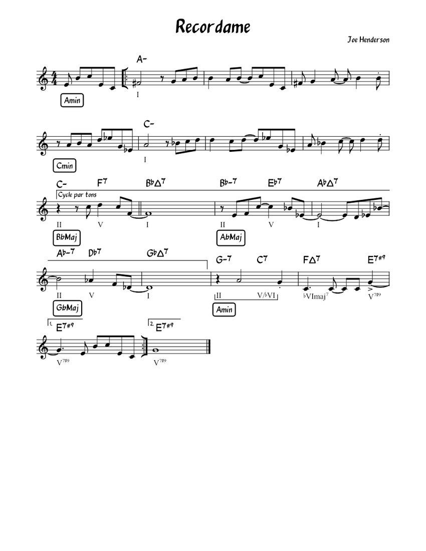 レコルダーメ 楽譜 コード付き ピアノ (ソロ) easy | MuseScore.com