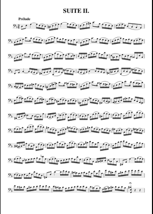 J.S.バッハ - チェロ組曲第2番 BWV 1008 - 1. プレリュード 楽譜