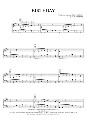 Birthday の公式楽譜を演奏する by The Beatles ギター | MuseScore.com