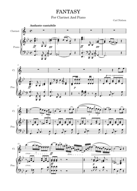 無料のFantasy For Clarinet And Piano カール・ニールセン の楽譜