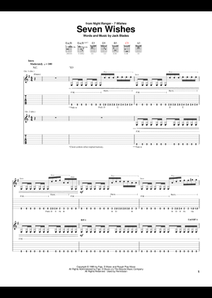 ギタースコア NIGHT RANGER ナイト・レンジャー　楽譜　タブ譜付き Goodbye の公式楽譜を演奏する by Night Ranger ギター | MuseScore.com