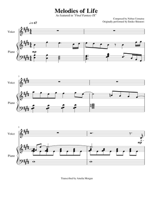 命のメロディ - ソロピアノ - ファイナルファンタジー9 楽譜 ピアノ