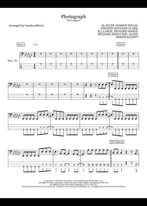 Photograph の公式楽譜を演奏する by Def Leppard ボーカル, ギター