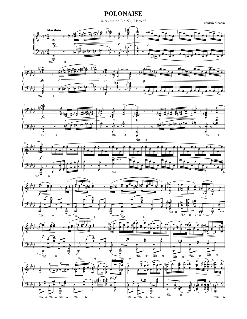 フレデリック・ショパン: 変イ長調のポロネーズ, Op.53 (英雄