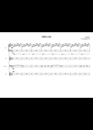 夢 - Rabpit（フルスコア編曲 Deemo Harlos）／Deemo 楽譜 ピアノ, オーボエ, バイオリン, チェロ (混合 ...