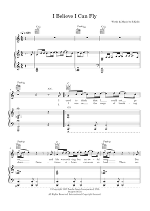 I believe i can fly の公式楽譜を演奏する by R. Kelly ピアノ