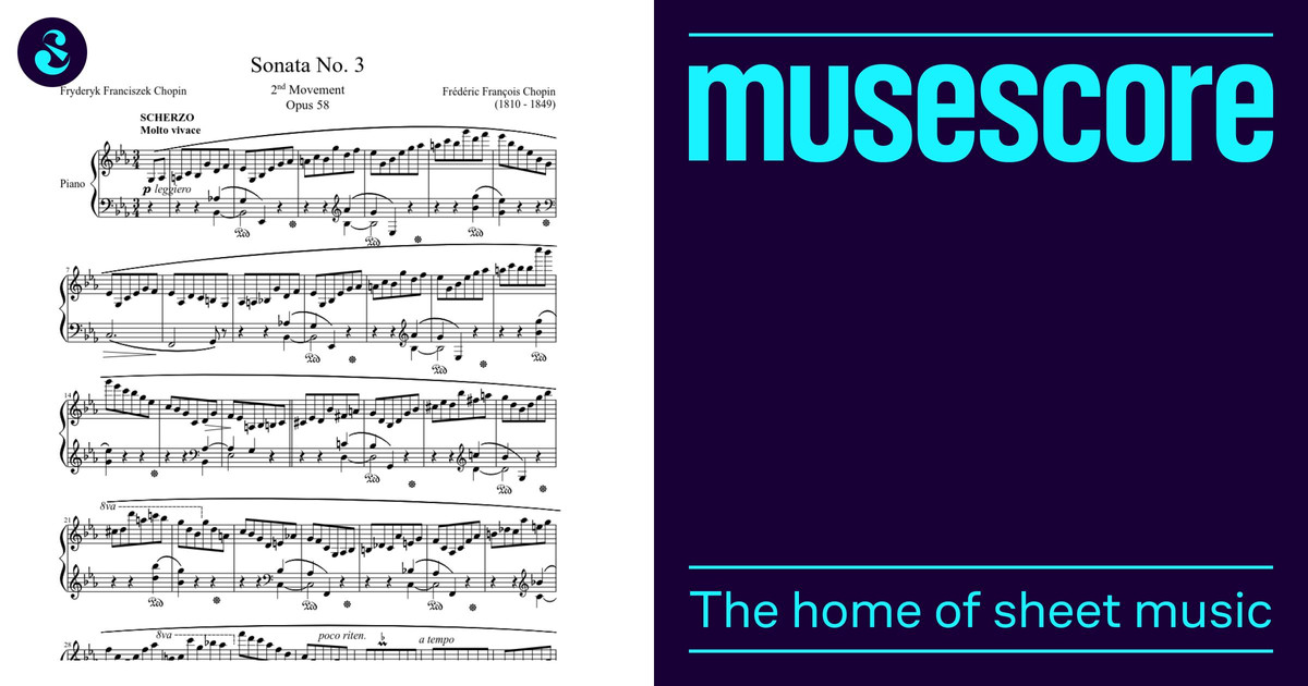 ソナタ第3番、第2楽章 楽譜 ピアノ (ソロ) | MuseScore.com