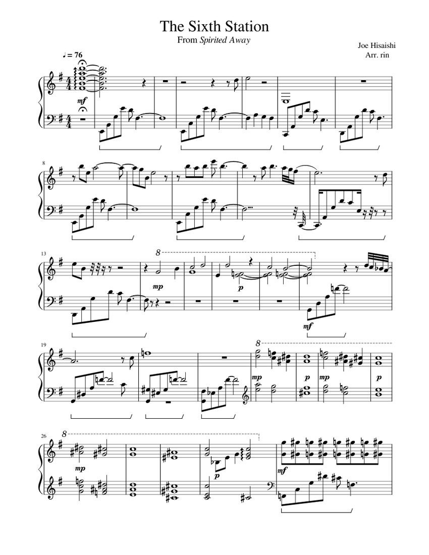 第六駅 楽譜 ピアノ (ソロ) | MuseScore.com