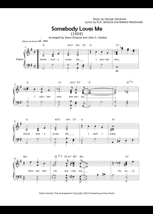 Somebody loves me の公式楽譜を演奏する by George Gershwin ピアノ | MuseScore.com