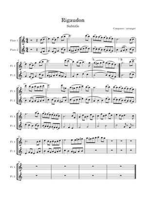 楽譜 Rigaudon 20 楽譜 ピアノ (ソロ) easy | MuseScore.com