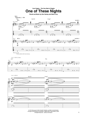 駆け足の人生 の公式楽譜を演奏する イーグルス ギター | MuseScore.com