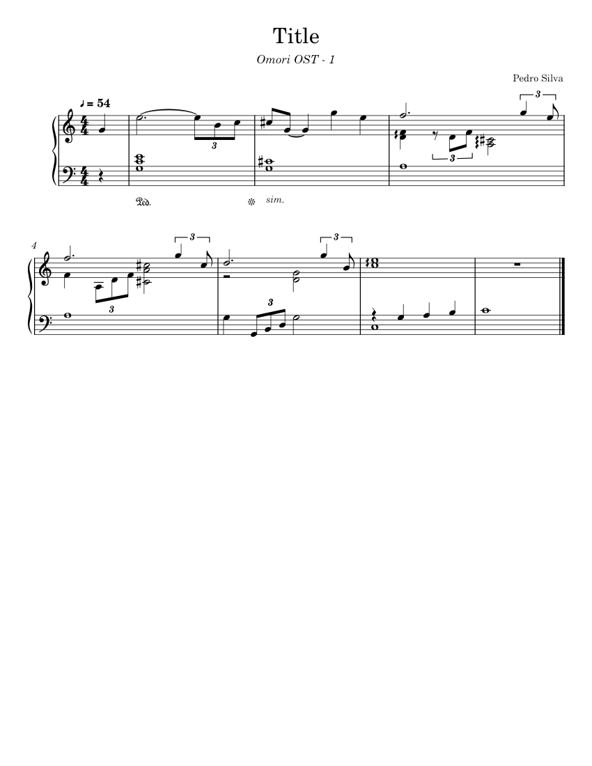 オモリ - タイトル 楽譜 ピアノ (ソロ) easy | MuseScore.com