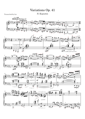 無料の変奏曲 Op.41 ニコライ・カプースチン の楽譜 | MuseScore.com