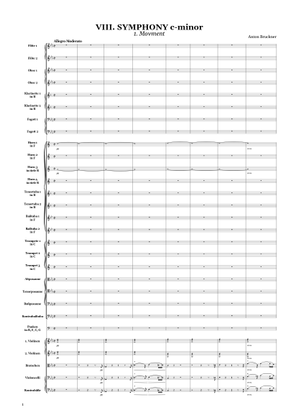 ブルックナー：交響曲第7番、分析 楽譜 コード付き バイオリン, ビオラ