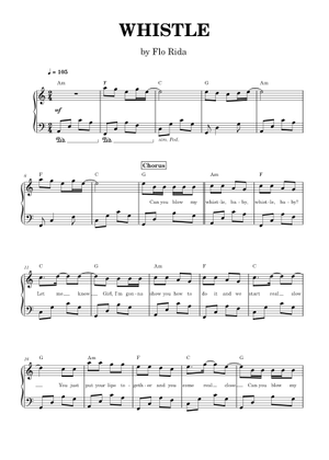 Whistle の公式楽譜を演奏する by Flo Rida ピアノ, ボーカル | MuseScore.com